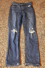 GAP‎ Womens Vintage Slim High Rise Distressed Ripped Jeans Size 28 Blue Denim Photo 0