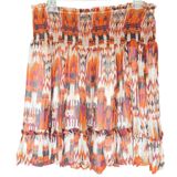 Anthropologie Orange and Brown‎ Abstract Mini Skirt Sz L Photo 0
