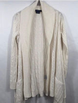 Ralph Lauren Sport Cable Knit Open Cardigan Sweater Women’s XS Cream Photo 0