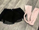 Ballerina Womens Juniors Girl Halloween Costume Pink Tights and Black Tutu Skirt Photo 0