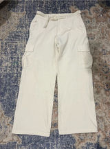 Women’s White Cargo Pants with Belt Photo 0