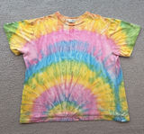 Vintage Oh Chas Rainbow Tie Dye T-Shirt 1X Made in USA Single Stitch 90s Boho Photo 0