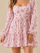 NEW Altar’d State Pink Floral Mini Dress Size XL NWT Photo 0