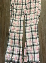 Ladies Victoria's Secret Pajama Pants Large Pink Gray Plaid Mid Rise Lounge Photo 0