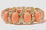 NWT J crew coral stone bracelet with rhinestone spacers Photo 0