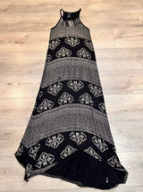 Swell‎ Maxi Dress Size Small S Black White Sleeveless Boho Print Casual Summer Photo 0