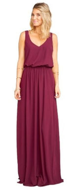 Show Me Your Mumu Dress Small Kendall Maxi Chiffon Sleeveless in Burgundy Photo 0