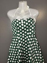 Dressystar Dress Womens Small Green Polka Dot Halter Fit & Flare Retro 50s Photo 0