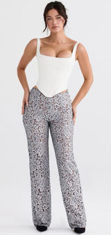 House of CB Mara‎ Silver Metallic Trousers NWOT size M Photo 0