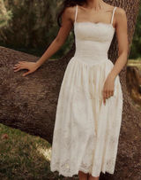 NWOT House of CB Chloe White Custom Lace + Cotton Midi Dress Photo 0