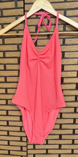 American Eagle Pink One Piece Cheekiest Swimsuit‎ Size Large Photo 0