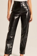 Abercrombie & Fitch The 90s Straight Ultra High‎ Rise Curve Love Vinyl Pants 33 Photo 0