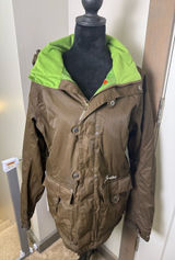 Burton Women's Y2K Brown Ski Snowboard Jacket Hooded Lined Snow Skirt Medium Photo 0
