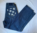 Abercrombie the 90s straight ultra high rise Jean with floral pockets size 29/8 Photo 0