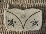 Vintage Purse White Beaded with Satin Lining Art Deco Small Zip‎ Closure Star Photo 0