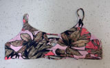 Maaji Pink Tropical Leaf Reversible Lace Up Bralette Bikini Top Large L Womens Photo 0