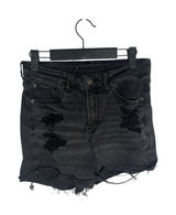 American Eagle Wm 6 Black Distressed Ripped‎ Shorts Grunge Emo Festival Goth Punk Edgy Y2K Photo 0