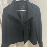 1 Madison Black Double Breasted Pea Coat Women's XS Wool Blend Photo 0