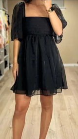 Abercrombie & Fitch Black Short Ruffle Dress Photo 0