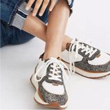 Madewell Kickoff Trainer Sneakers in Leather‎ and Spot Mix Calf Hair 9.5 Photo 0