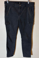 LOFT Petites Gray Skinny Cargo Pants Moto Ankle Zip Utility Trousers Size 8P Photo 0