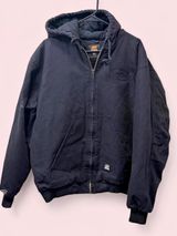 Berne Heritage Duck Utility Hooded Zip Up Jacket XL Black Photo 0