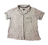 Simply Vera Vera Wang XL Pajama Top Pink Black Polka Dot SS Button Front Lounge Photo 0