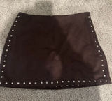 Abercombie brown suede studded skirt with shorts Photo 0