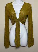 Earthbound Green Bolero Small Sheer Forest Fairy Grunge Y2K Hippie Bohemian Boho Photo 0