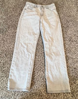 LOFT Womens Light Grey High Waist Straight‎ Crop Denim Jeans Size 26 2 Photo 0