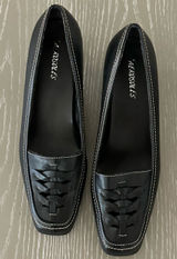 AEROSOLES Black Woven Leather Pump Loafers - Size 8.5 Photo 0