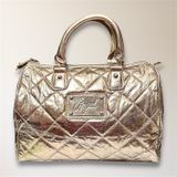 Victorias Secret Angel‎ Metallic Gold Quilted Satchel Travel Y2K Handbag Purse Photo 0