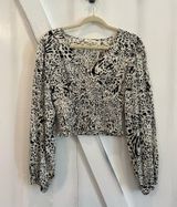 Easel V-neck Long Sleeve Blouse  Photo 0