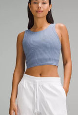lululemon athletica Ribbed Crop Tank in Light Blue Photo 0