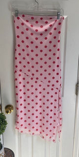 See You Monday Pink Coquette Cottagecore with Red Polka Dot Midi Strapless Dress Photo 0