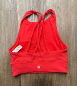 Lululemon Energy Bra High Neck‎ Ribbed Red Strappy Sports Bra Size 2 LW2CK9S Photo 0