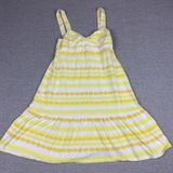The North Face Dress Womens S Yellow Tie Dye Sweetheart Strappy Smocked Ruffle Photo 0