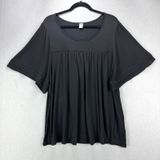 Old Navy Top Women's XXL Black Dressy Tee Shirt Babydoll Whimsygoth Boho Witchy Photo 0