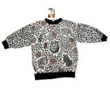 NWT True Vintage Glitter‎ Animal Print Sweatshirt M 80s Glam Retro Rock Bling Photo 0