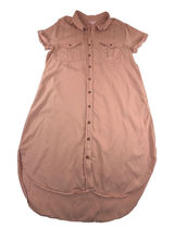 Teddi Rose Womens XL Dusty Rose Pink Tencel Button Down Shirt Dress High Low Hem Photo 0