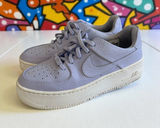 NIKE Women’s Lavender Leather Air Force 1 Sneakers Size 7 Photo 0