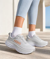 Hoka Bondi 8 Running Shoes Grey Peach Women’s Size 9 Photo 0