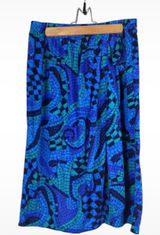 Vintage Jantzen Women’s Size Medium Faux Wrap Skirt Blue Purple Green Black Photo 0