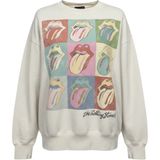 The Rolling Stones Pop‎ Art Tongue Graphic Sweatshirt Off White XS Oversized Photo 0