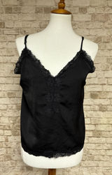 Forever 21 00s Scene Emo Black Lace Cropped Cami Sz L‎ Gothcore Witchy Y2k Indie Sleaze Photo 0