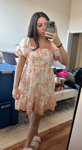 white and orange mini dress blue pepper Photo 0