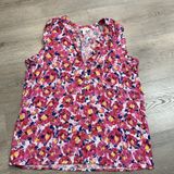 Time and Tru Pink‎ Floral Ruffle Tank Top Size S Small 4-6 Sleeveless Photo 0