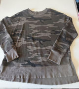 Time And Tru women’s Camo Crewneck Pullover Sweatshirt Ribbed Large Photo 0