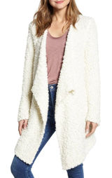 1. State Ivory Plush Drape-Front Cardigan Sz XL NWT Super Cozy! Photo 0