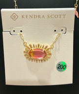 Kendra Scott | Gold Plated Orange & Pink Ombré Necklace with Pink Bird | #200 Photo 0